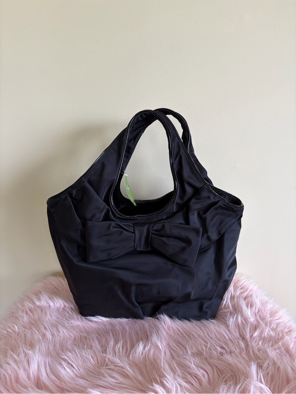 New Kate Spade Large Tate Purse Classic Black Bow Bag